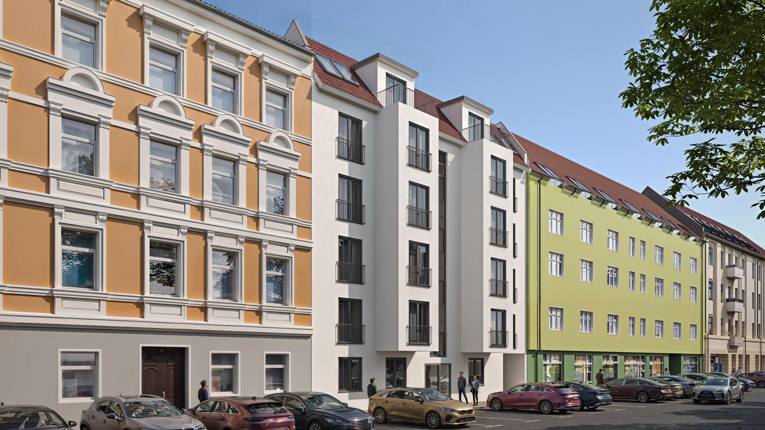 whitel-residential-block-europe-style Mid-rise European-style residential building visualization
